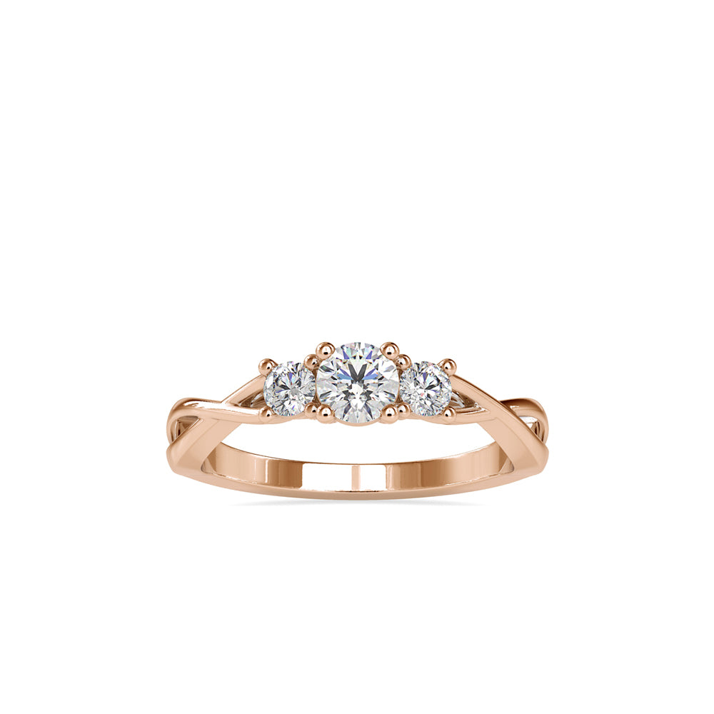 Anillo Classic Round Three Stones Oro 18K (solo engaste)