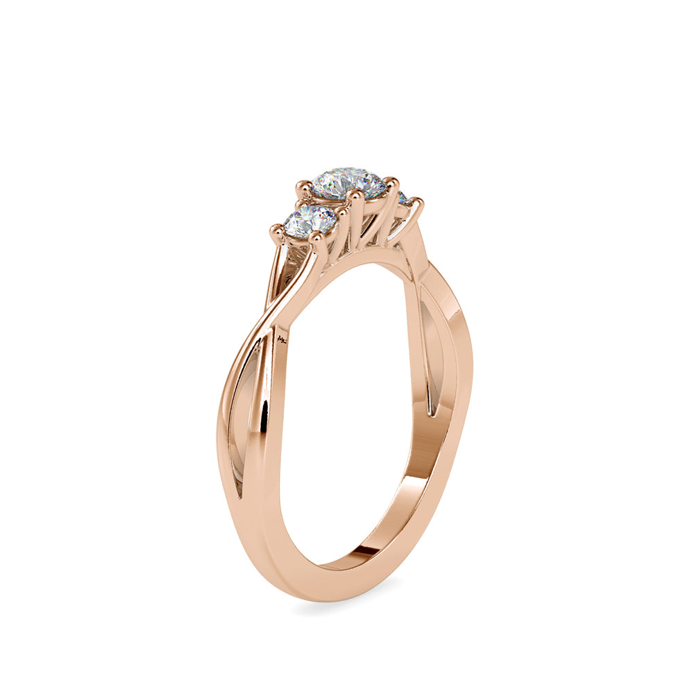 Anillo Classic Round Three Stones Oro 18K (solo engaste)
