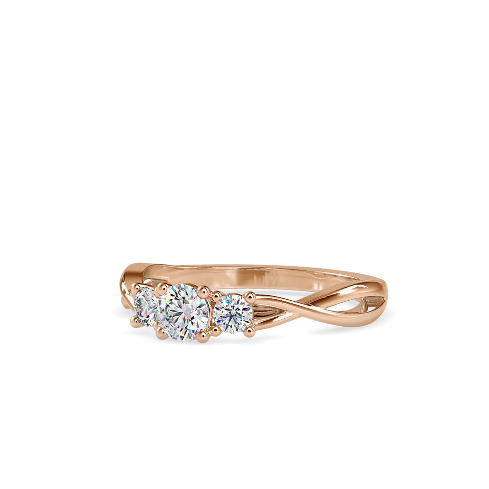 Anillo Classic Round Three Stones Oro 18K (solo engaste)
