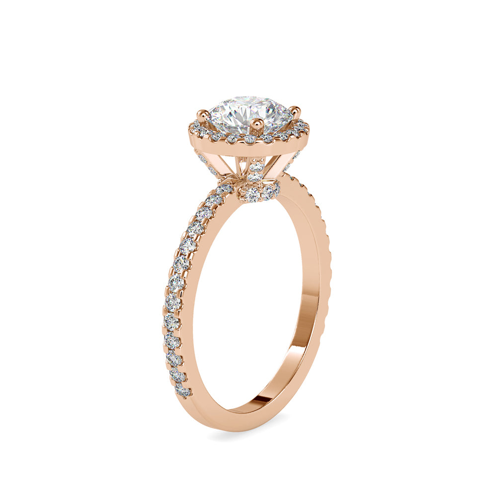 Anillo Outline Pavé Halo Oro 18K (solo engaste)