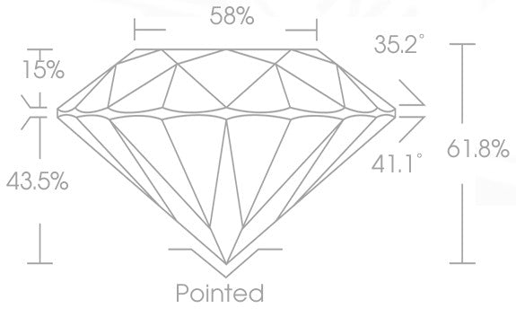 Diamante redondo de corte excelente VVS1 de 0.55 quilates creado en laboratorio (REF1762)